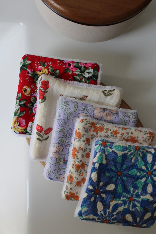 Lot de 5 cotons lavables colorés