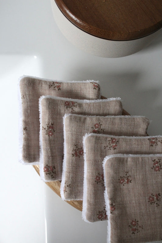 Lot de 5 cotons lavables vintage