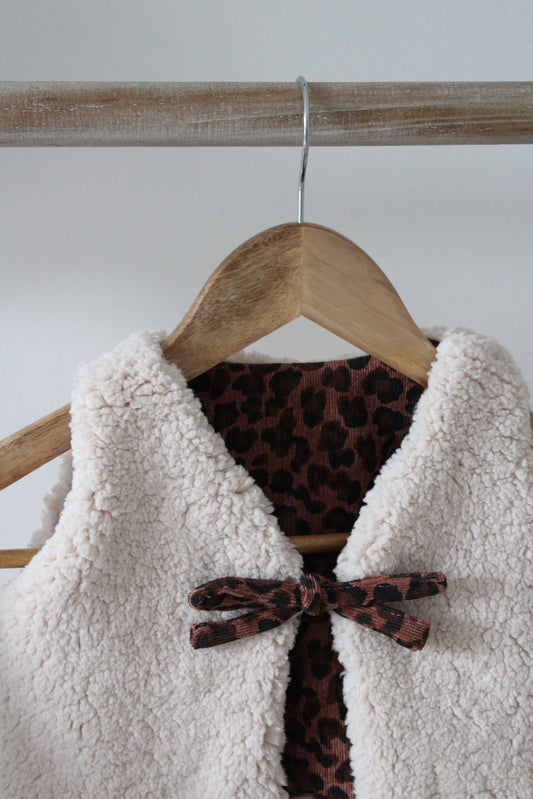 Gilet sans manches réversible écru enfant