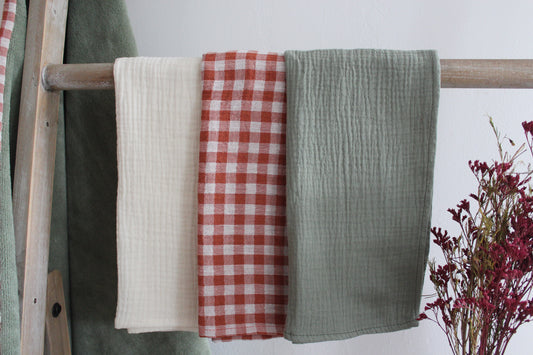 Lot de 3 langes champêtre