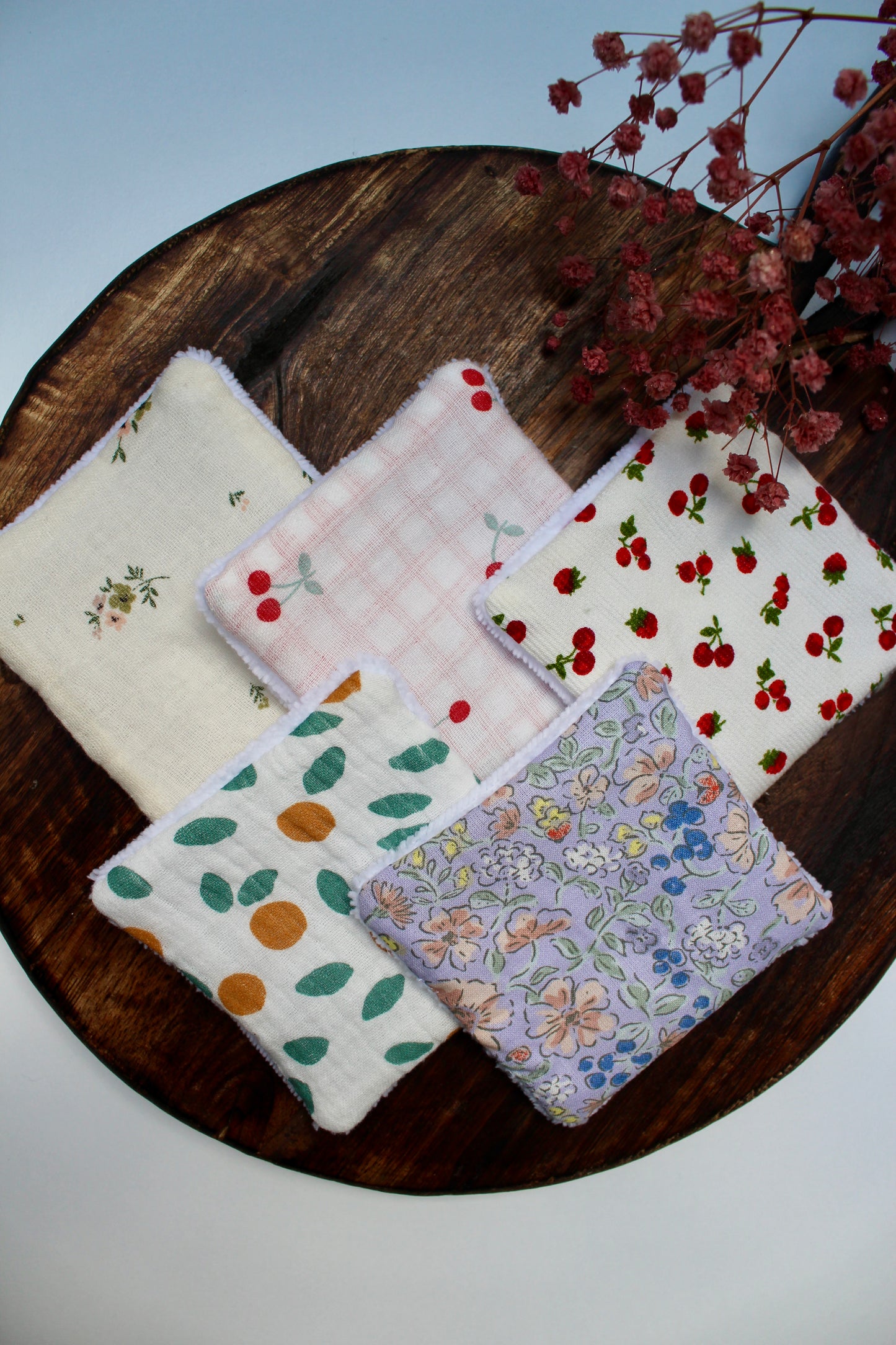 Lot de 5 cotons lavables girly