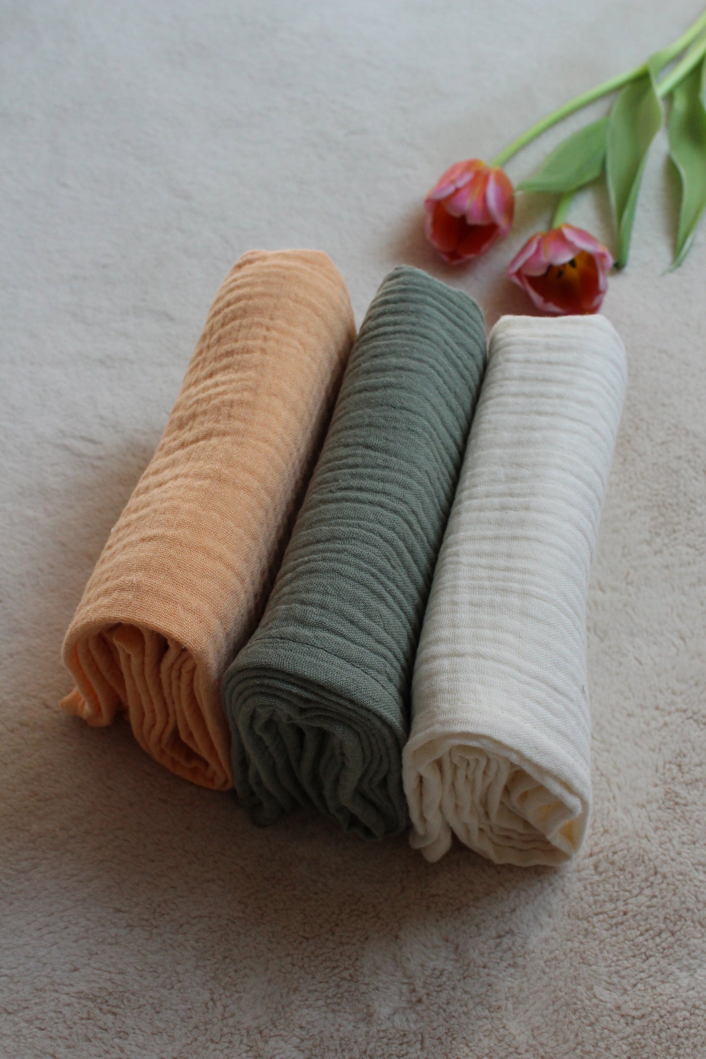 Lot de 3 langes unis