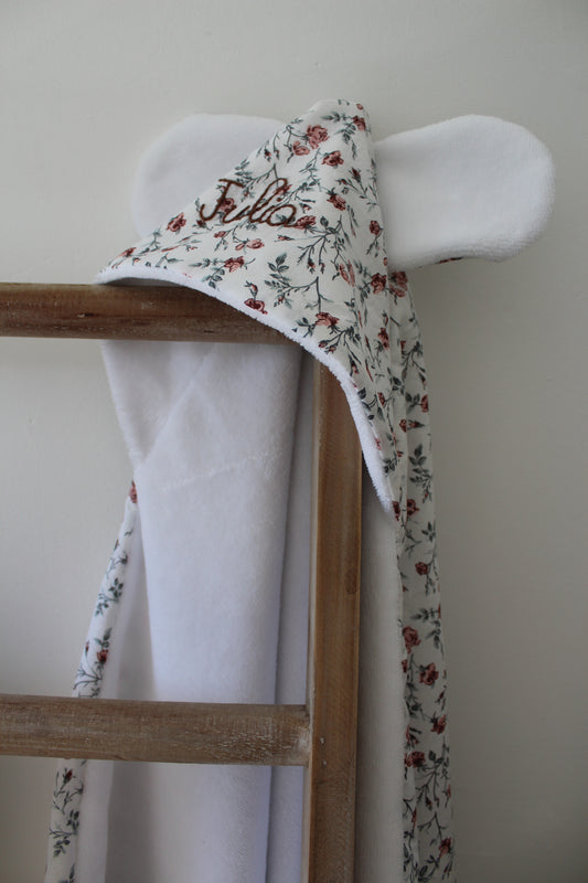 Cape de bain avec broderie (plusieurs choix de tissus)