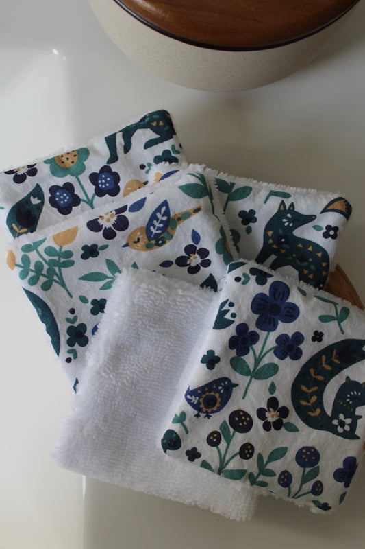 Lot de 5 cotons lavables écureuils