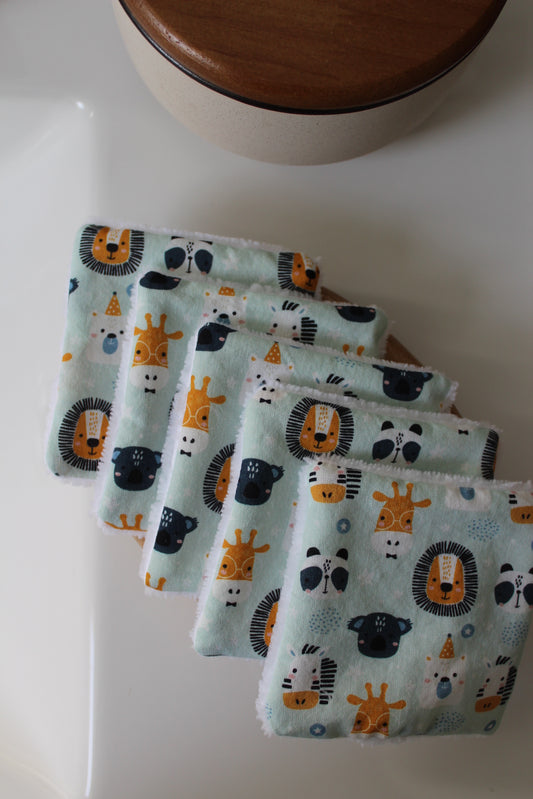 Lot de 5 cotons lavables savane