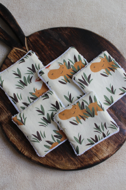 Lot de 5 cotons lavables savane
