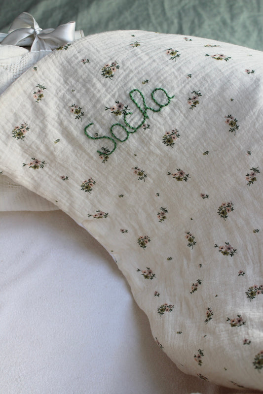 Couverture personnalisée avec broderie (plusieurs choix de tissus)