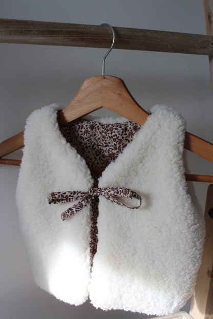 Gilet sans manches réversible beige enfant