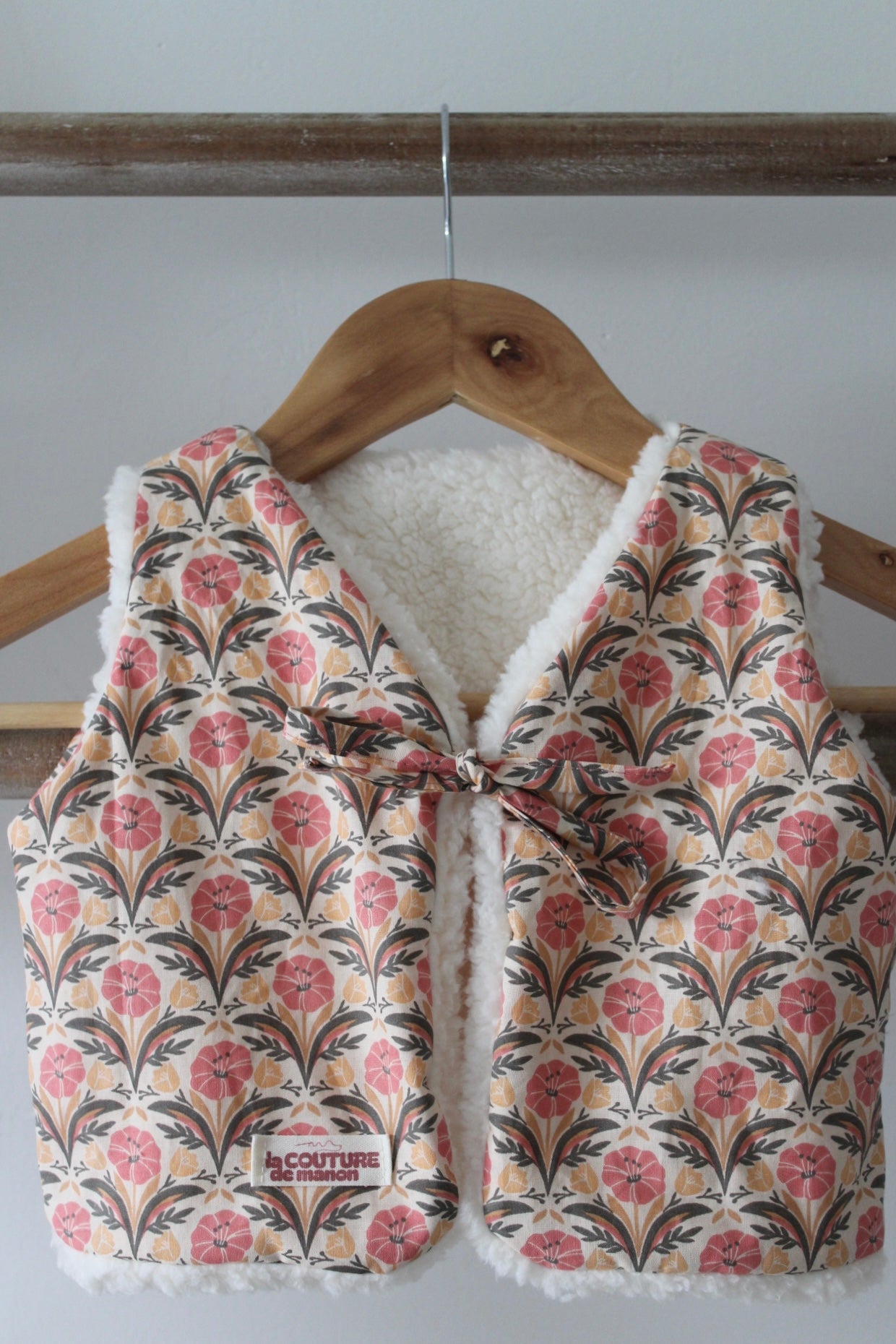 Gilet sans manches réversible beige enfant