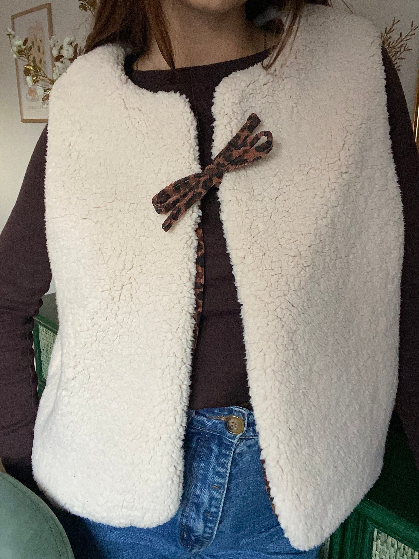 Gilet sans manches réversibles écru adulte