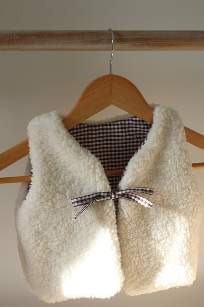 Gilet sans manches réversible beige enfant