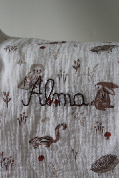 Couverture personnalisée avec broderie (plusieurs choix de tissus)