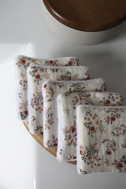 Lot de 5 cotons lavables automnal