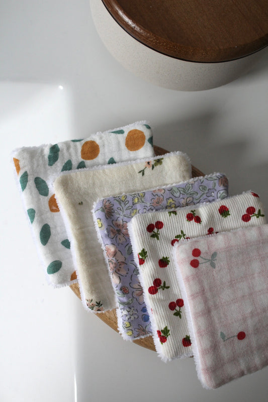 Lot de 5 cotons lavables girly