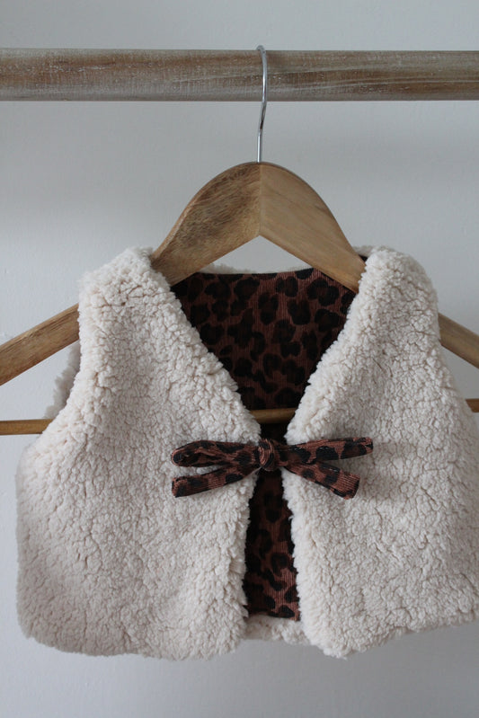 Gilet sans manches réversible écru enfant