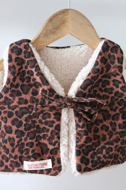 Gilet sans manches réversible écru enfant