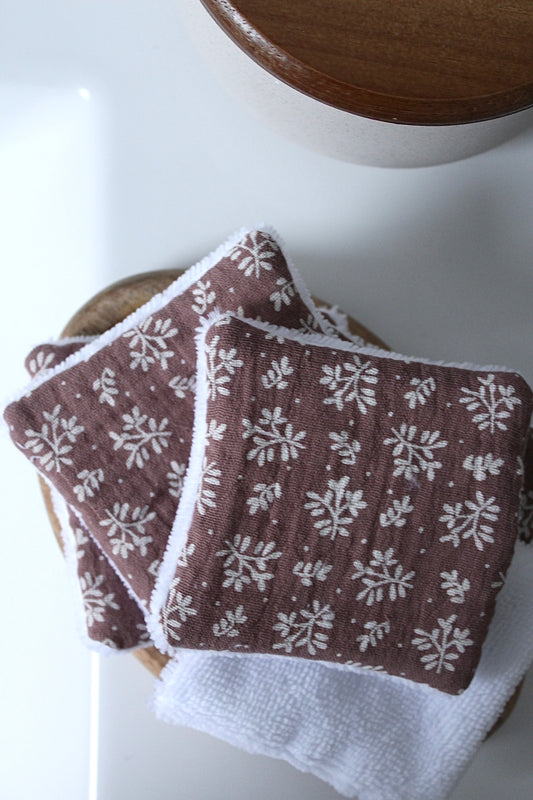 Lot de 5 cotons lavables feuilles