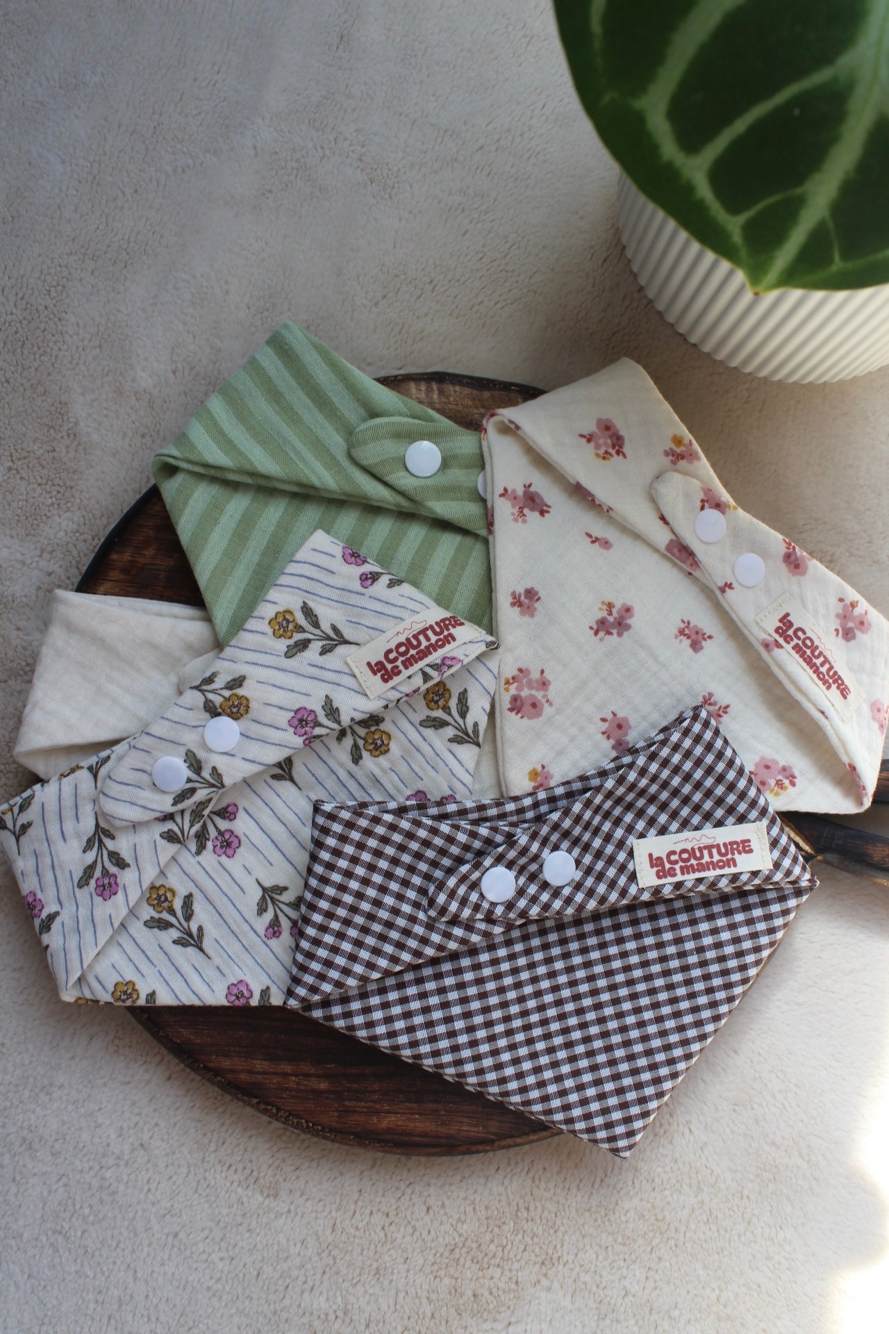 Lot de 3 bavoirs bandana à personnaliser (choix des tissus)