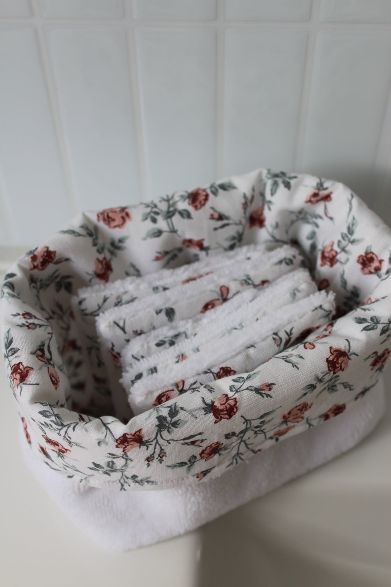 Panier de rangement + 5 cotons lavables nature