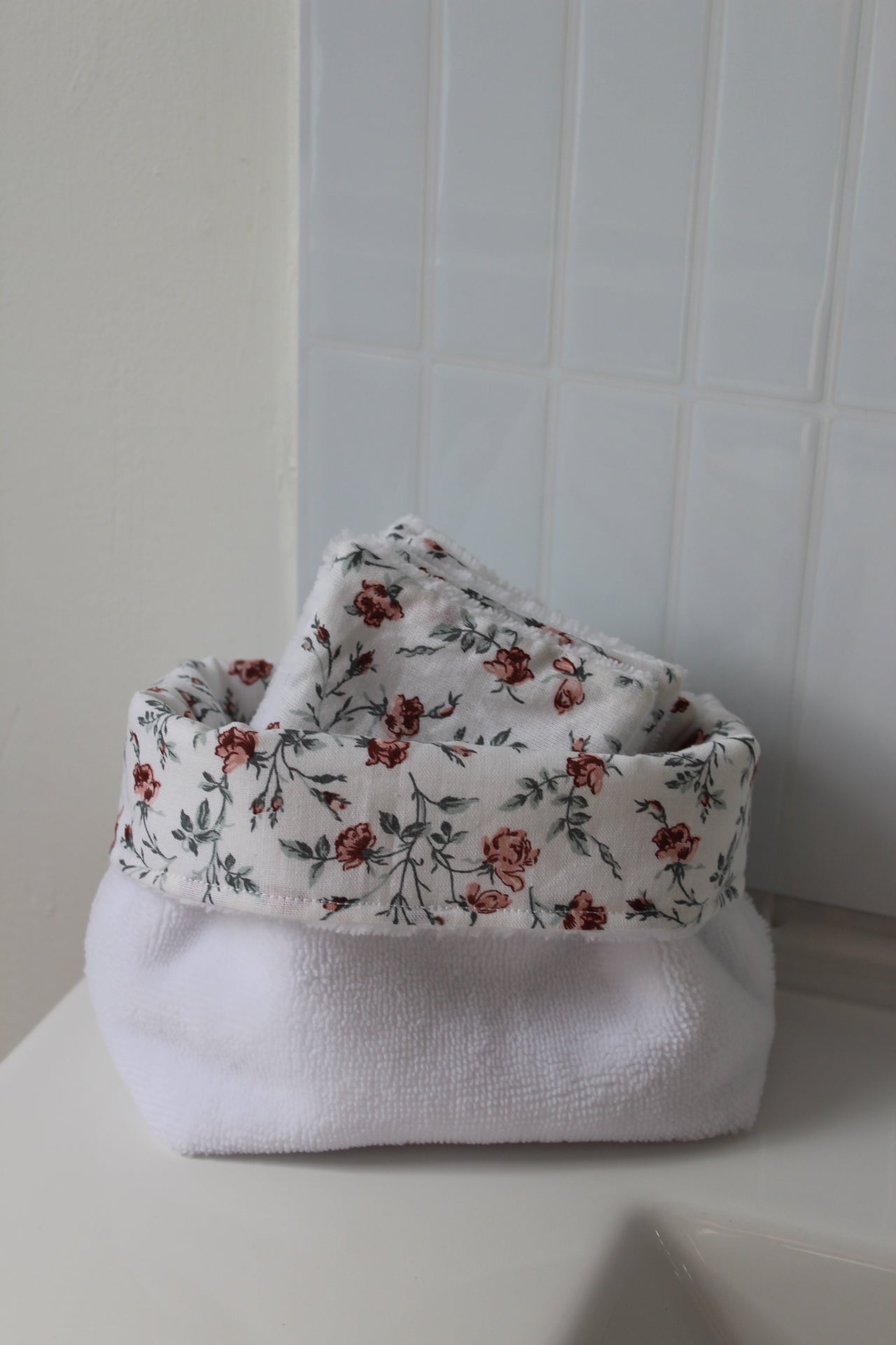 Panier de rangement + 5 cotons lavables nature