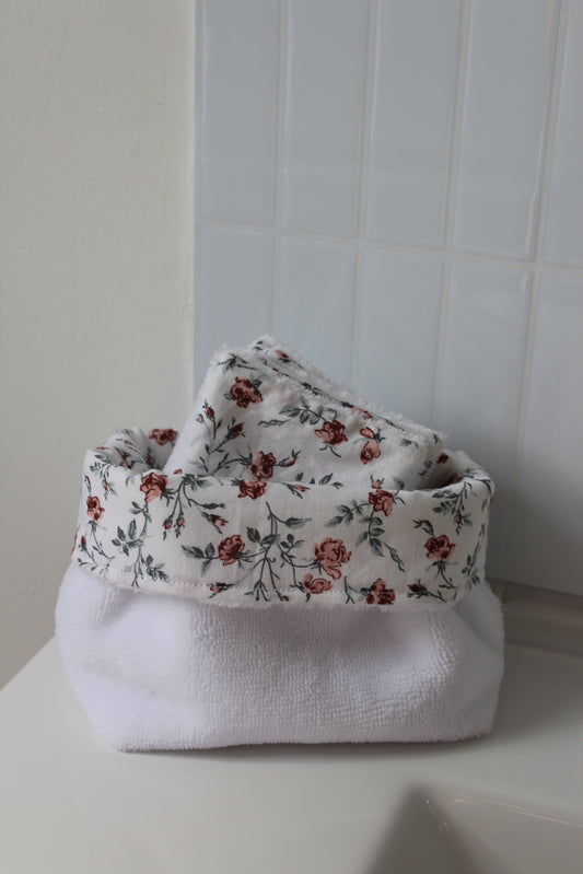 Panier de rangement + 5 cotons lavables nature