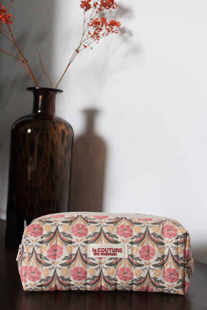 Trousse mini fleurs roses