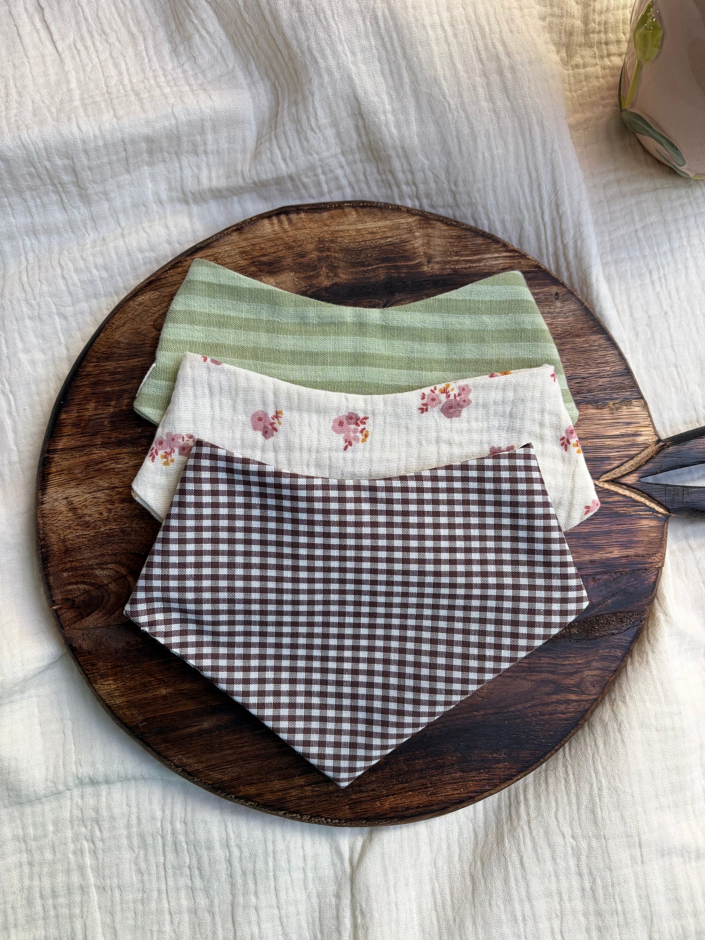 Lot de 3 bavoirs bandana à personnaliser (choix des tissus)