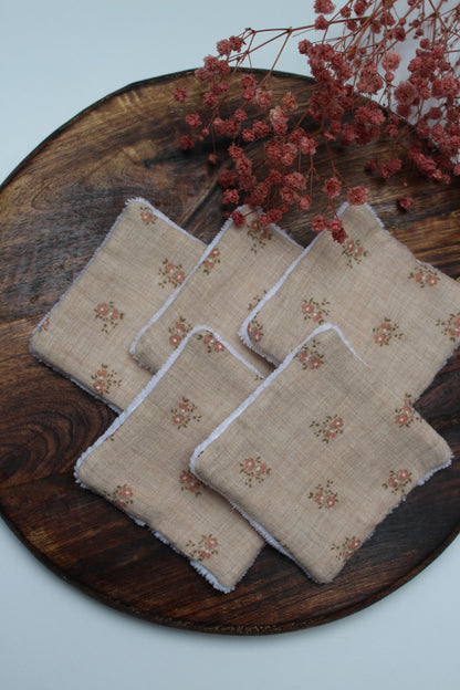 Lot de 5 cotons lavables vintage