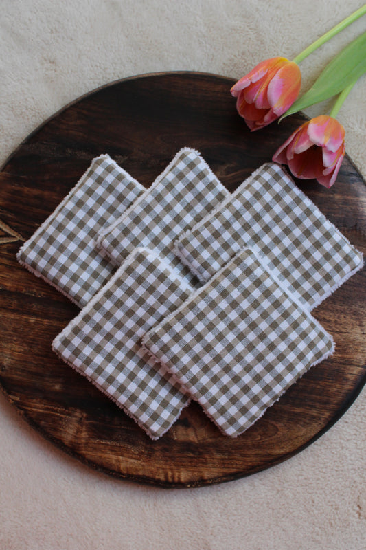 Lot de 5 cotons lavables chou